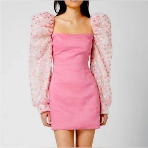 ATOIR x Revolve Madison Mini Dress Floral Puff Sheer Sleeves Primrose New